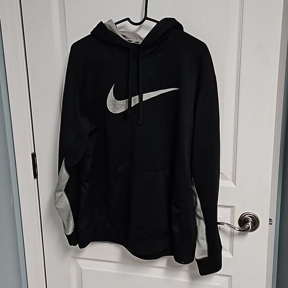 Nike Therma-fit hooded sweatshirt hoodie - black & gray - Men's L - Picture 3 of 12